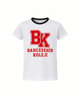Bahçeşehir Siyah Yaka Kırmızı Logolu Beyaz T-Shirt bigkeepcollection