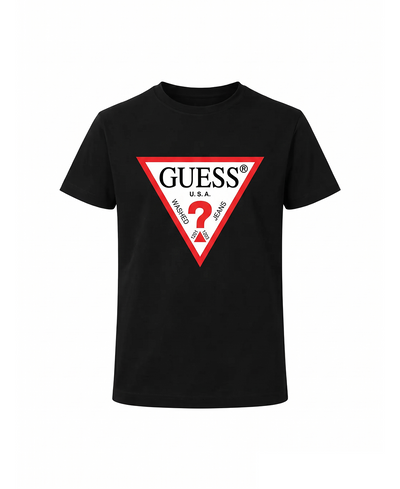 Guess Triangle Logo Siyah Tişört