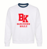 Bahçeşehir Lacivert Yaka Kırmızı Logolu Beyaz Sweatshirt