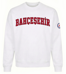 Bahçeşehir Red Logo White Sweatshirt