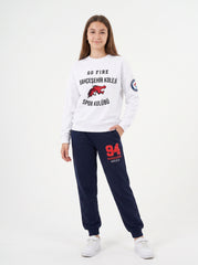 Bahçeşehir Koleji Özel Tasarım Beyaz Sweatshirt + Kırmızı EST 94 T-Shirt + Eşofman Altı Kombini