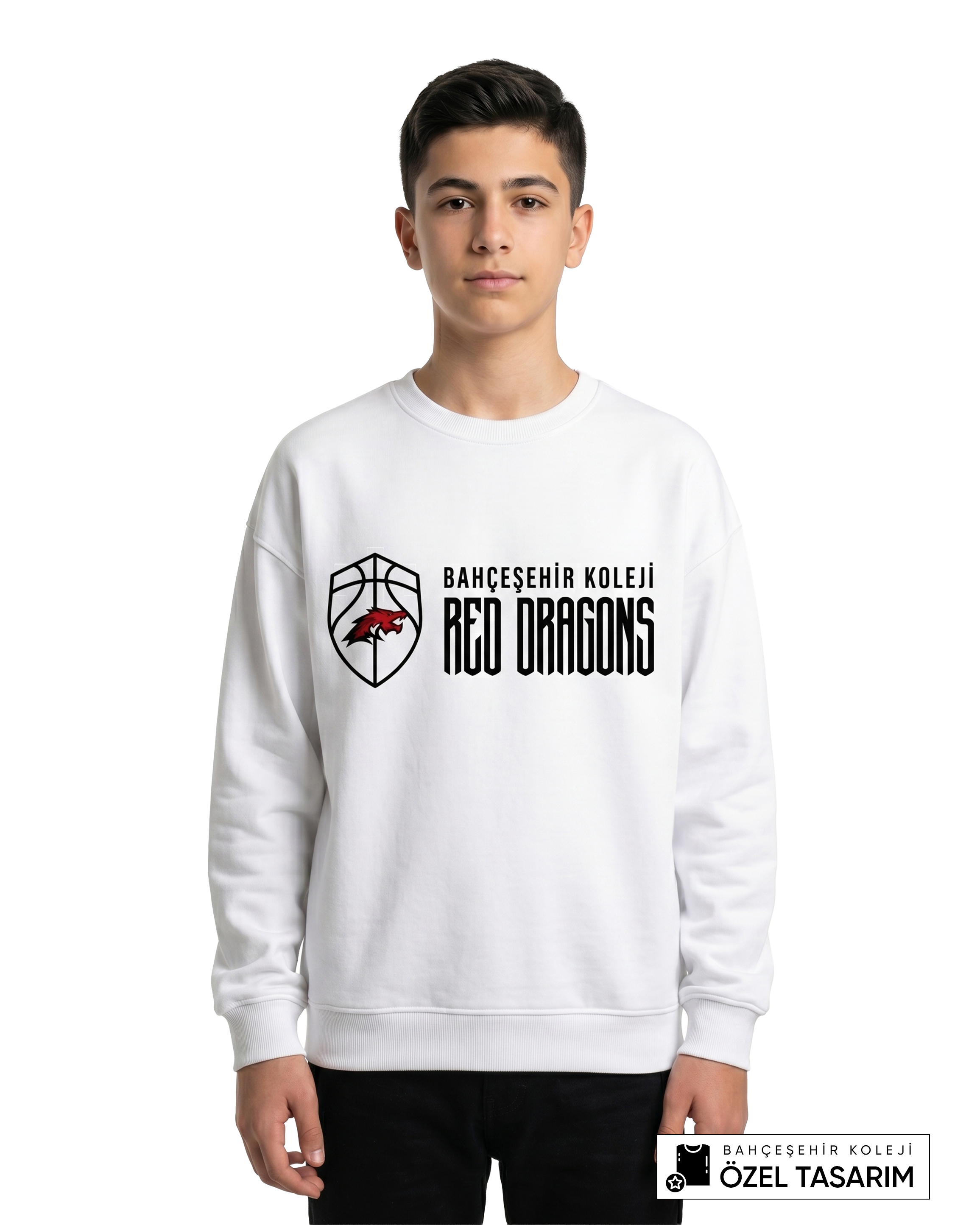 Bahçeşehir Koleji Red Dragons Basketball Temalı Özel Tasarım Sweatshirt