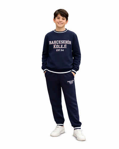 Bahçeşehir Koleji 3'lü 3 İplik Kolej Seti: Kolej Ceketi + Sweatshirt + Eşofman Altı
