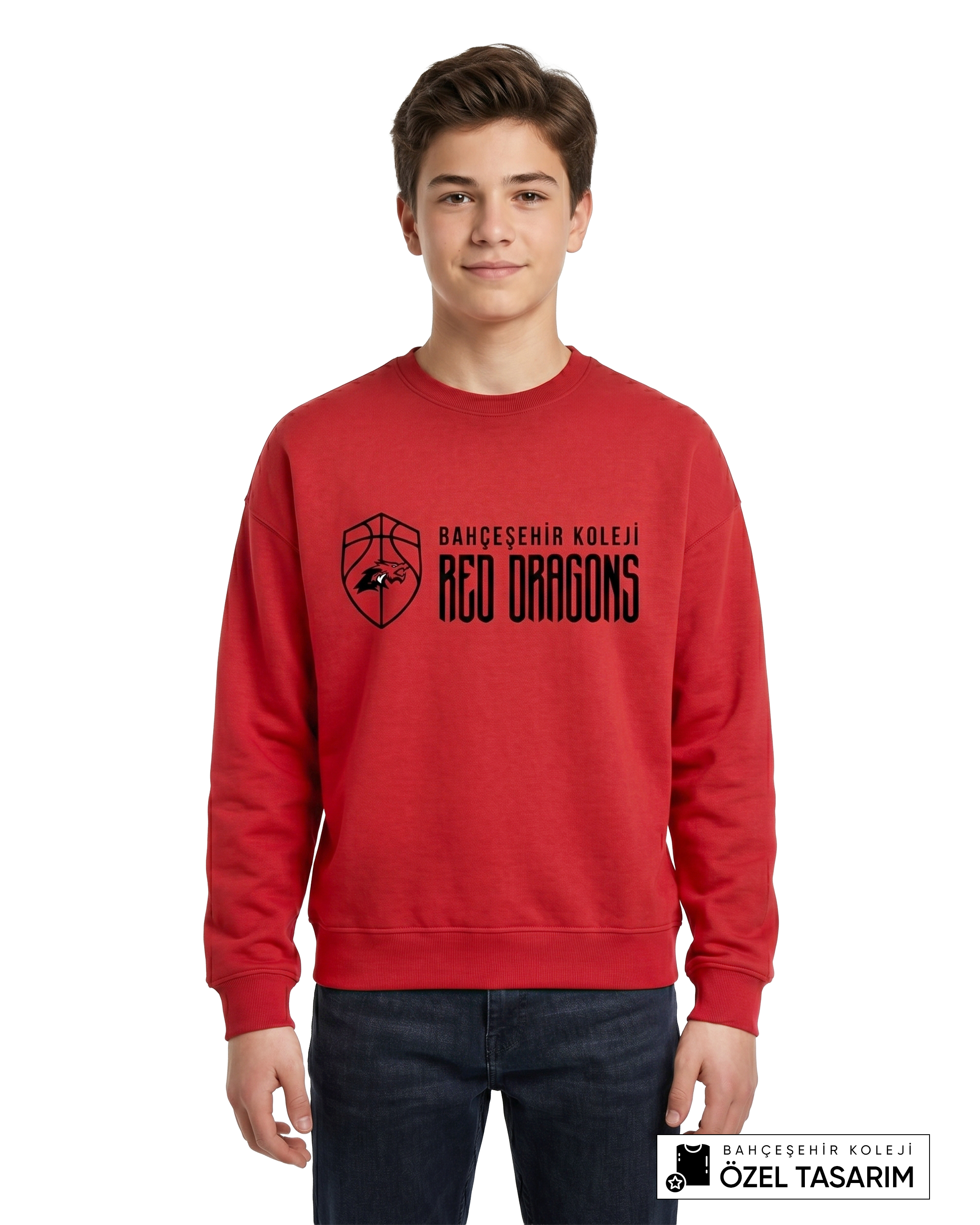 Bahçeşehir Koleji Red Dragons Basketball Temalı Özel Tasarım Sweatshirt
