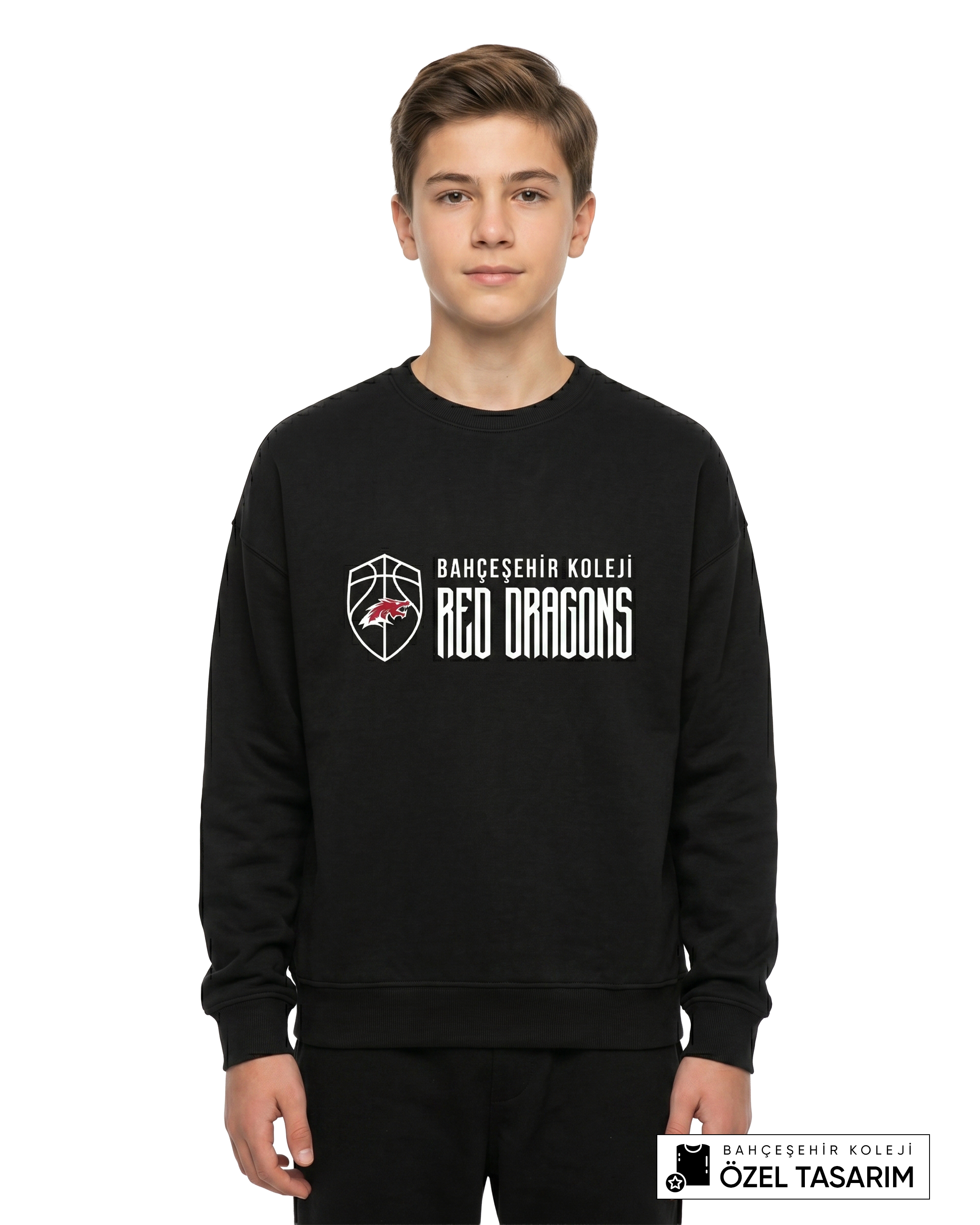 Bahçeşehir Koleji Red Dragons Basketball Temalı Özel Tasarım Sweatshirt