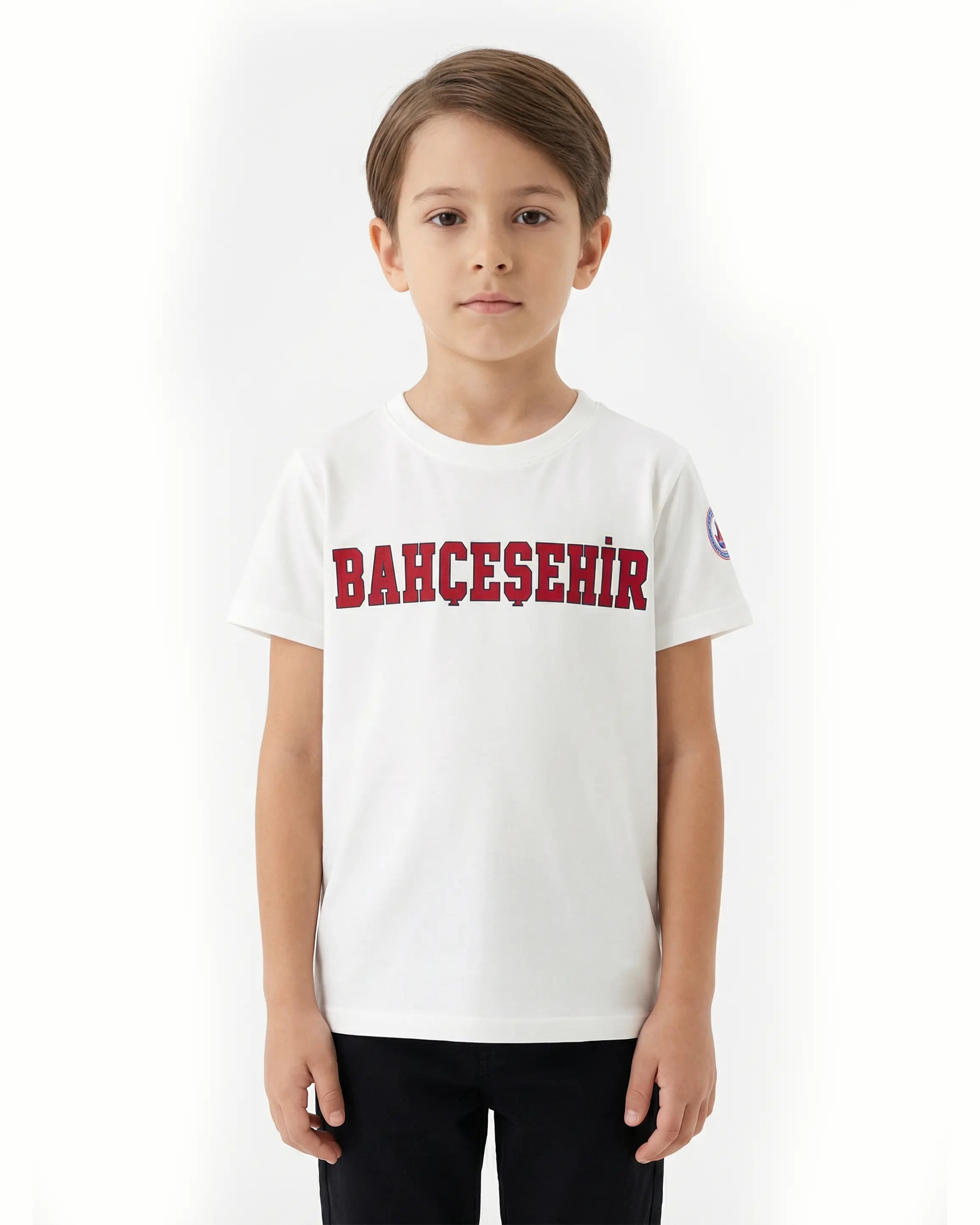 Bahçeşehir Kırmızı Logolu Beyaz T-Shirt bigkeepcollection