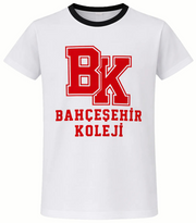 Bahçeşehir Siyah Yaka Kırmızı Logolu Beyaz T-Shirt bigkeepcollection