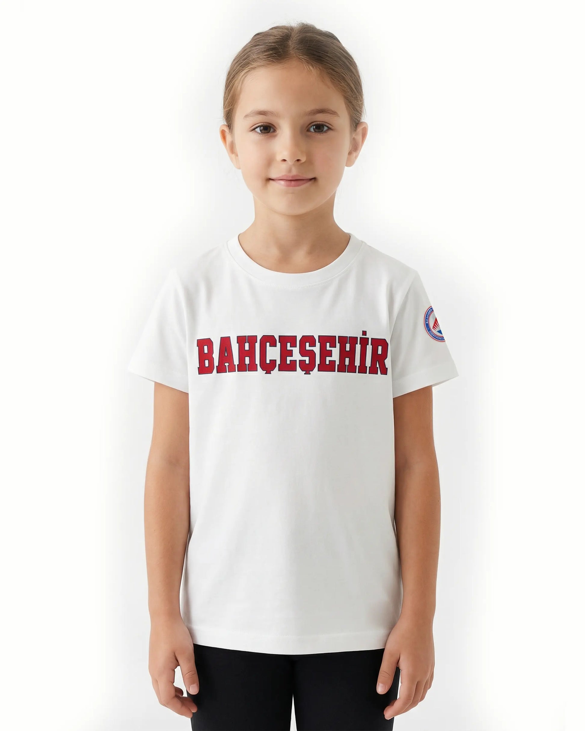 Bahçeşehir Kırmızı Logolu Beyaz T-Shirt bigkeepcollection