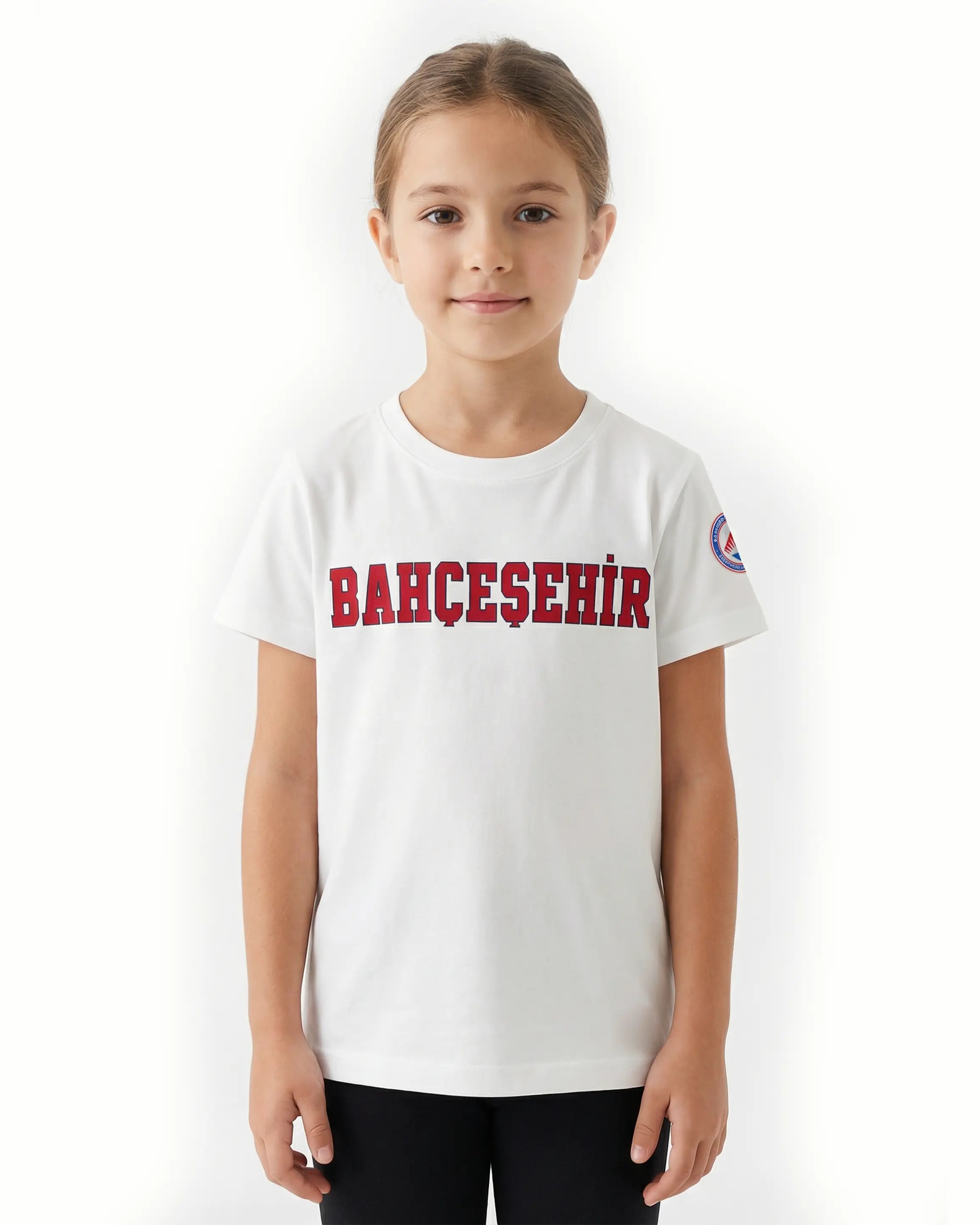 Bahçeşehir Kırmızı Logolu Beyaz T-Shirt bigkeepcollection