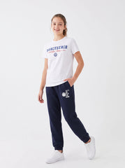 Bahçeşehir Koleji Beyaz Basketball T-Shirt + Koyu Lacivert Eşofman Kombini