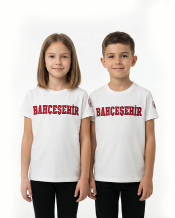 Bahçeşehir Kırmızı Logolu Beyaz T-Shirt