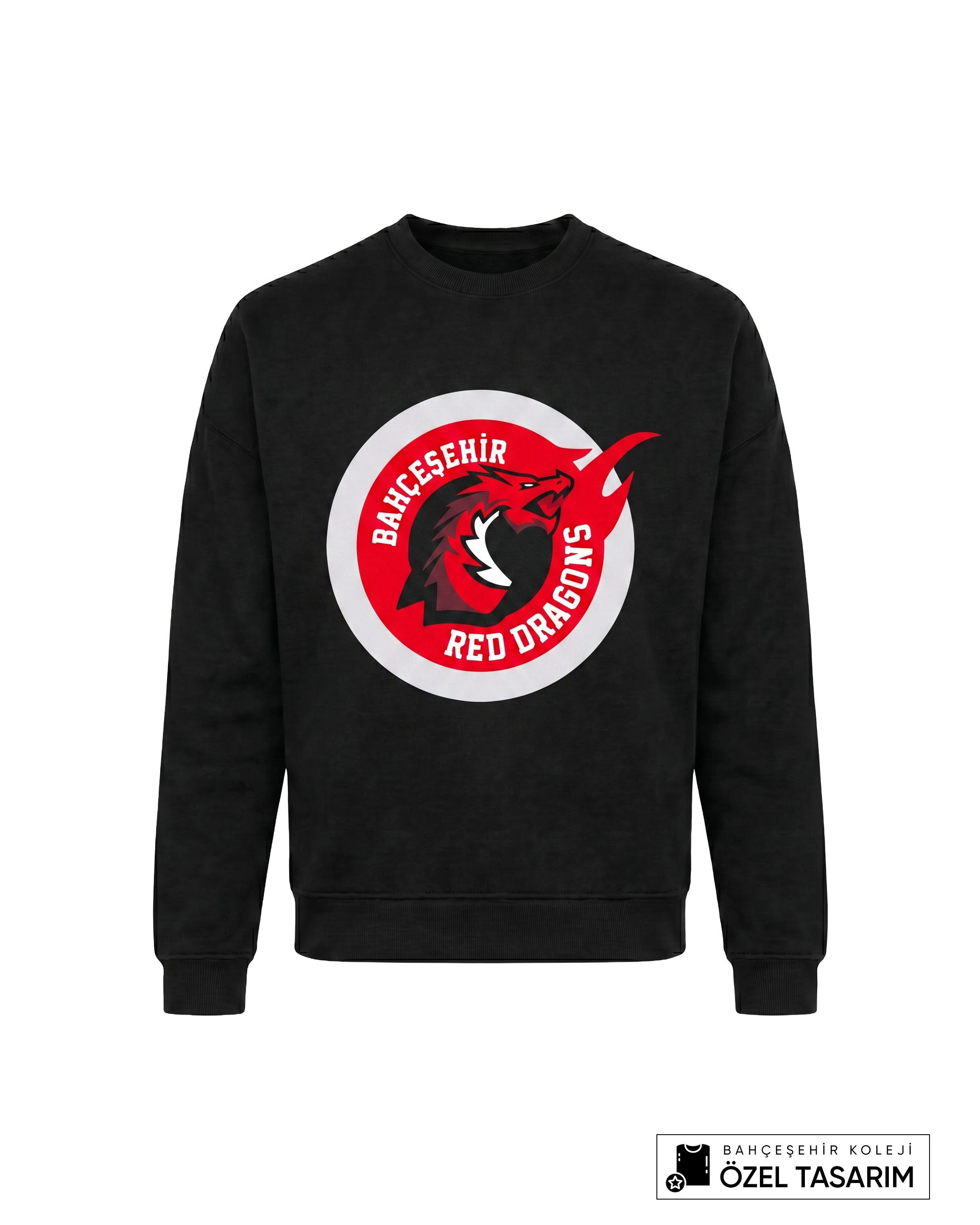 Bahçeşehir Koleji Red Dragons Logolu Özel Tasarım Sweatshirt