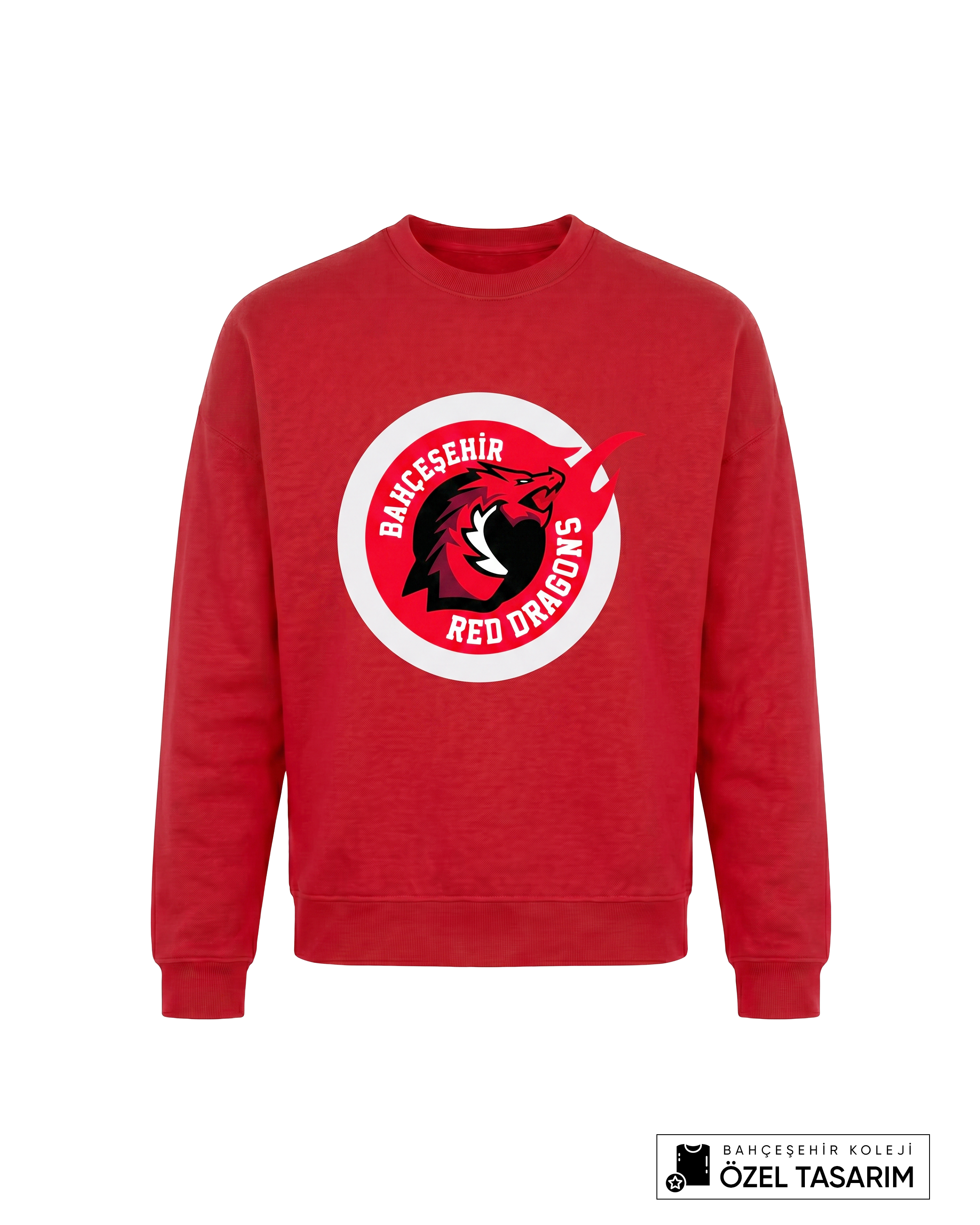 Bahçeşehir Koleji Red Dragons Logolu Özel Tasarım Sweatshirt