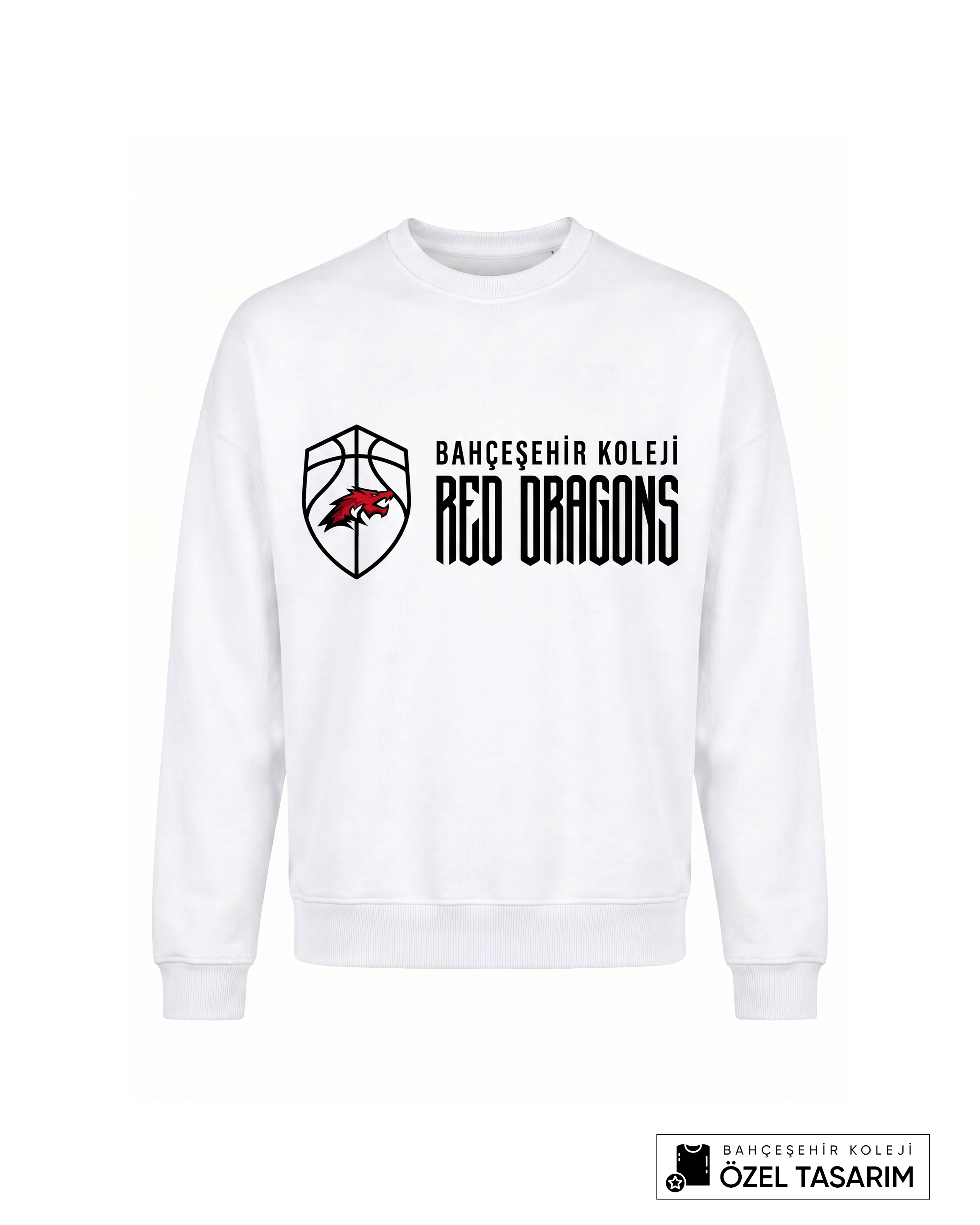 Bahçeşehir Koleji Red Dragons Basketball Temalı Özel Tasarım Sweatshirt