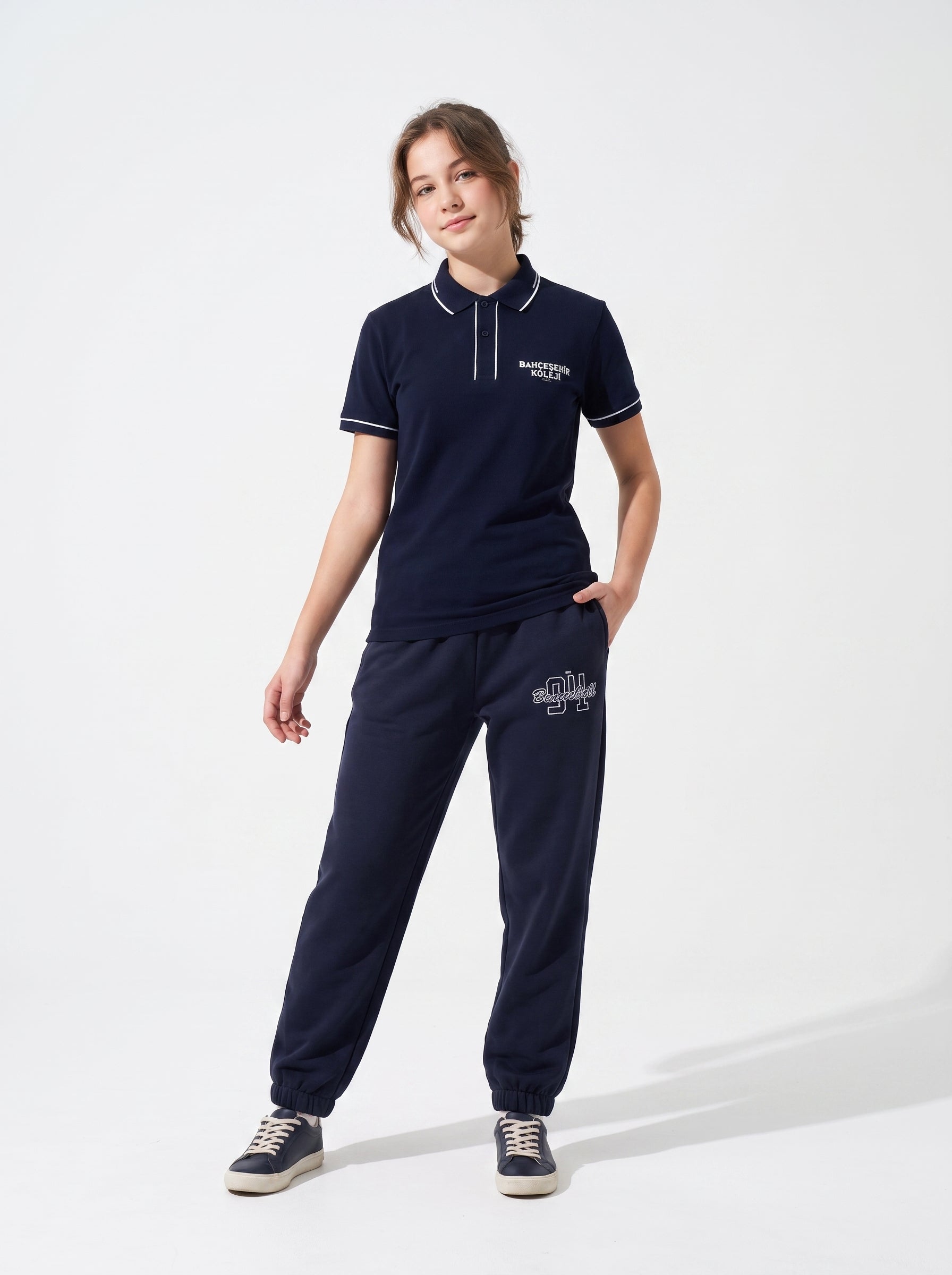 Bahçeşehir Yeni Sezon Polo Yaka T-Shirt + Koyu Lacivert Eşofman Kombini