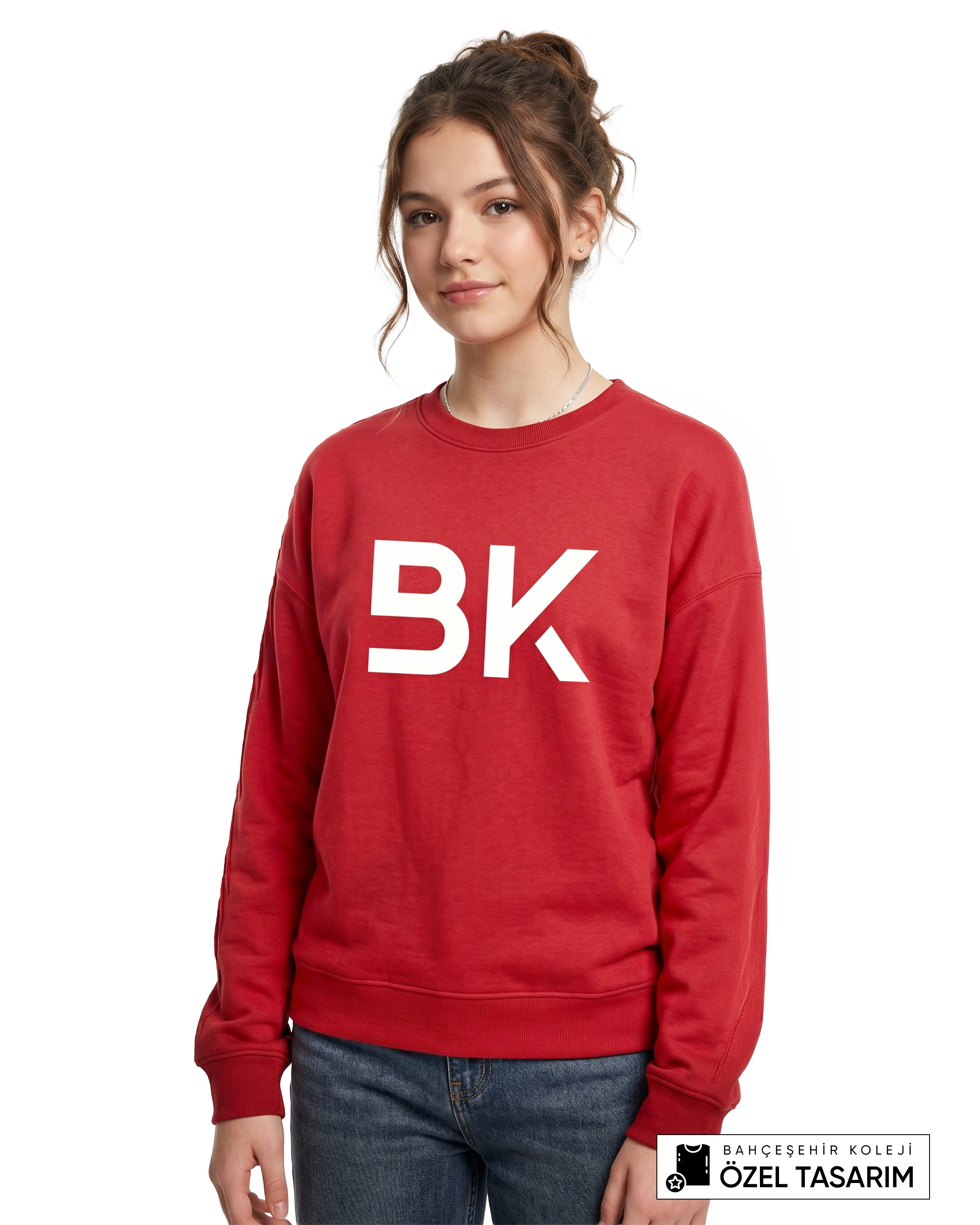 Bahçeşehir Koleji BK Logolu Özel Tasarım Sweatshirt