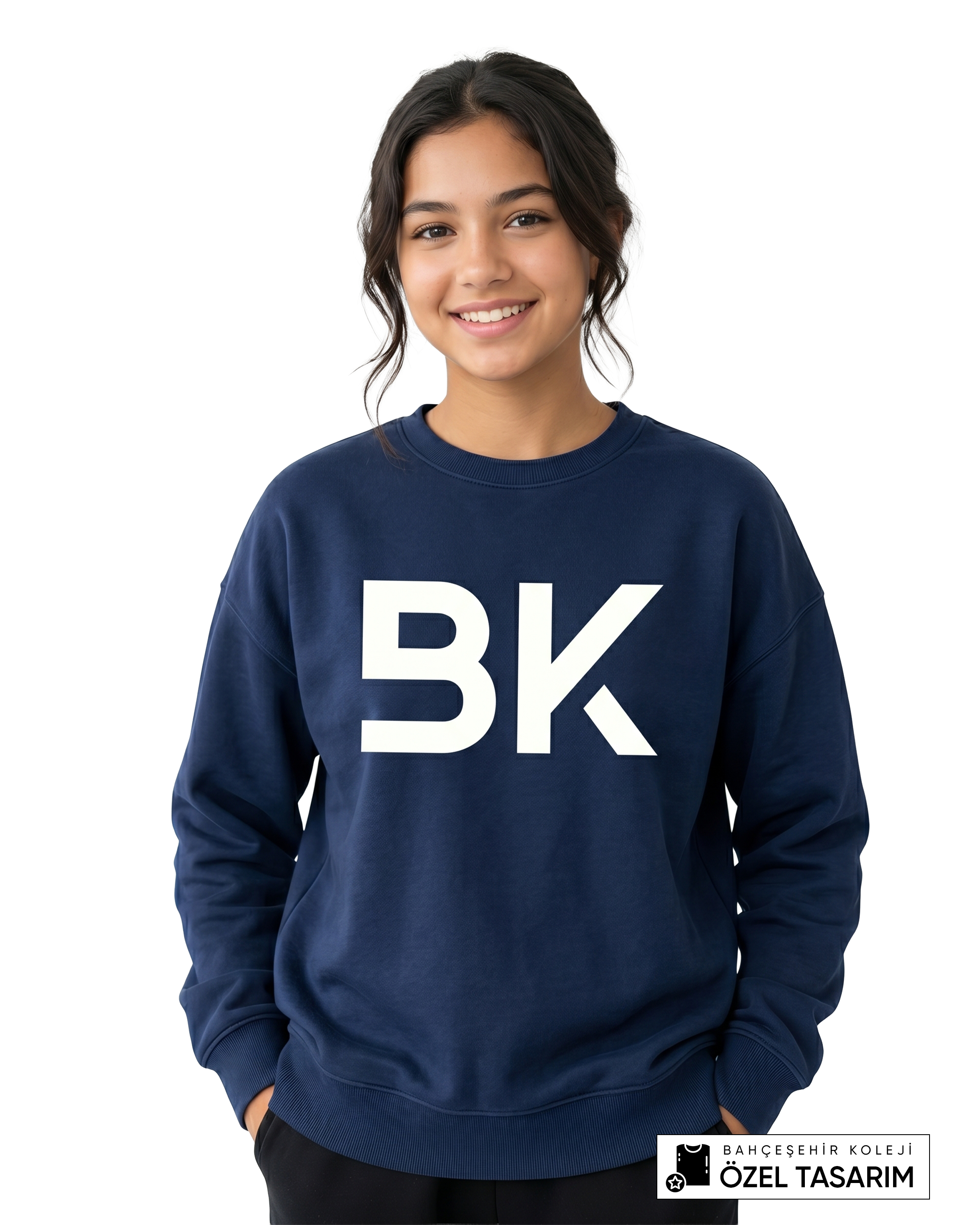 Bahçeşehir Koleji BK Logolu Özel Tasarım Sweatshirt