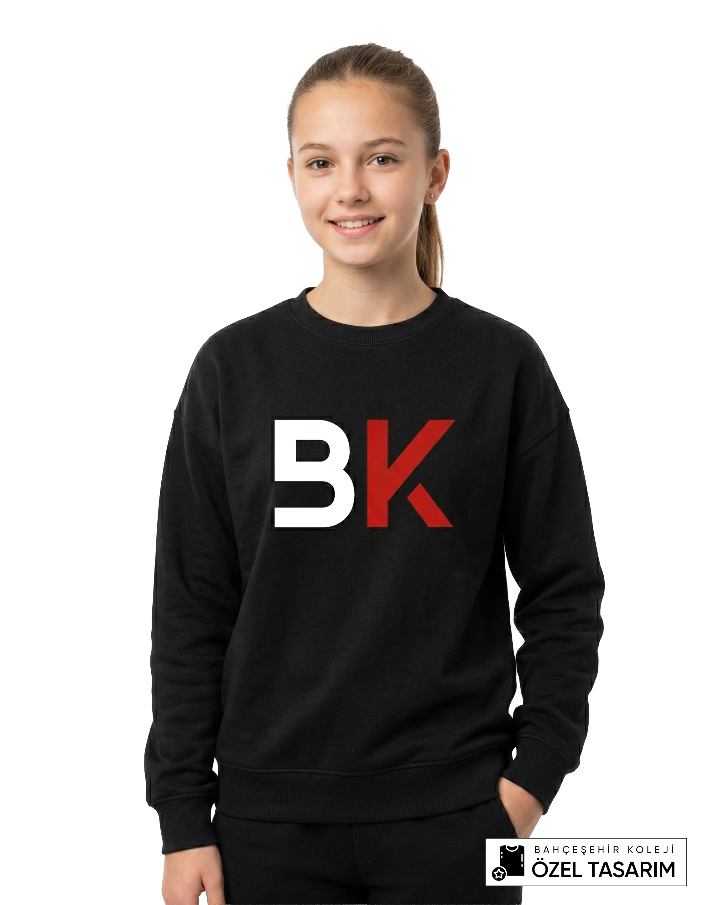 Bahçeşehir Koleji BK Logolu Özel Tasarım Sweatshirt