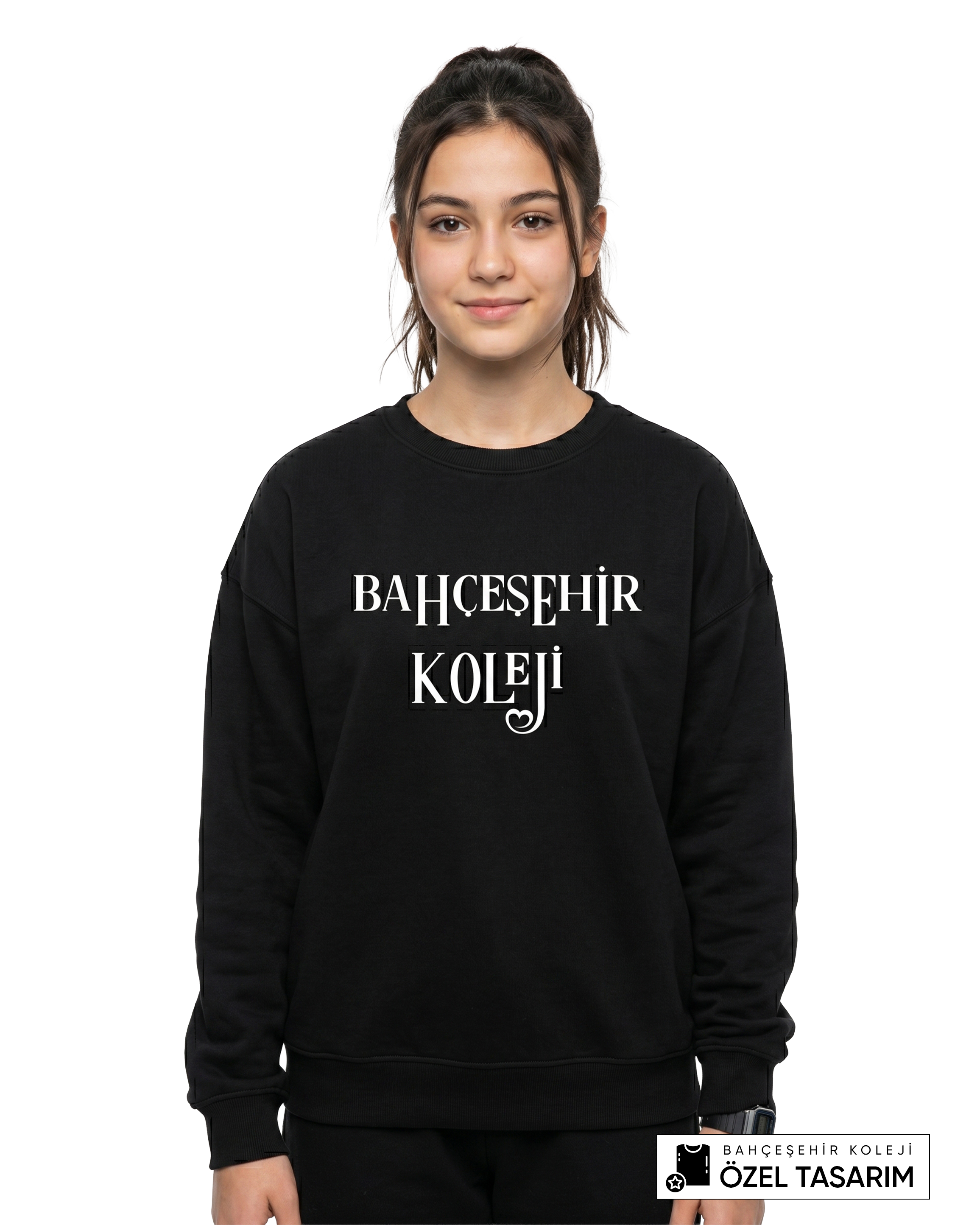Bahçeşehir Koleji Özel Tasarım Yazılı Sweatshirt