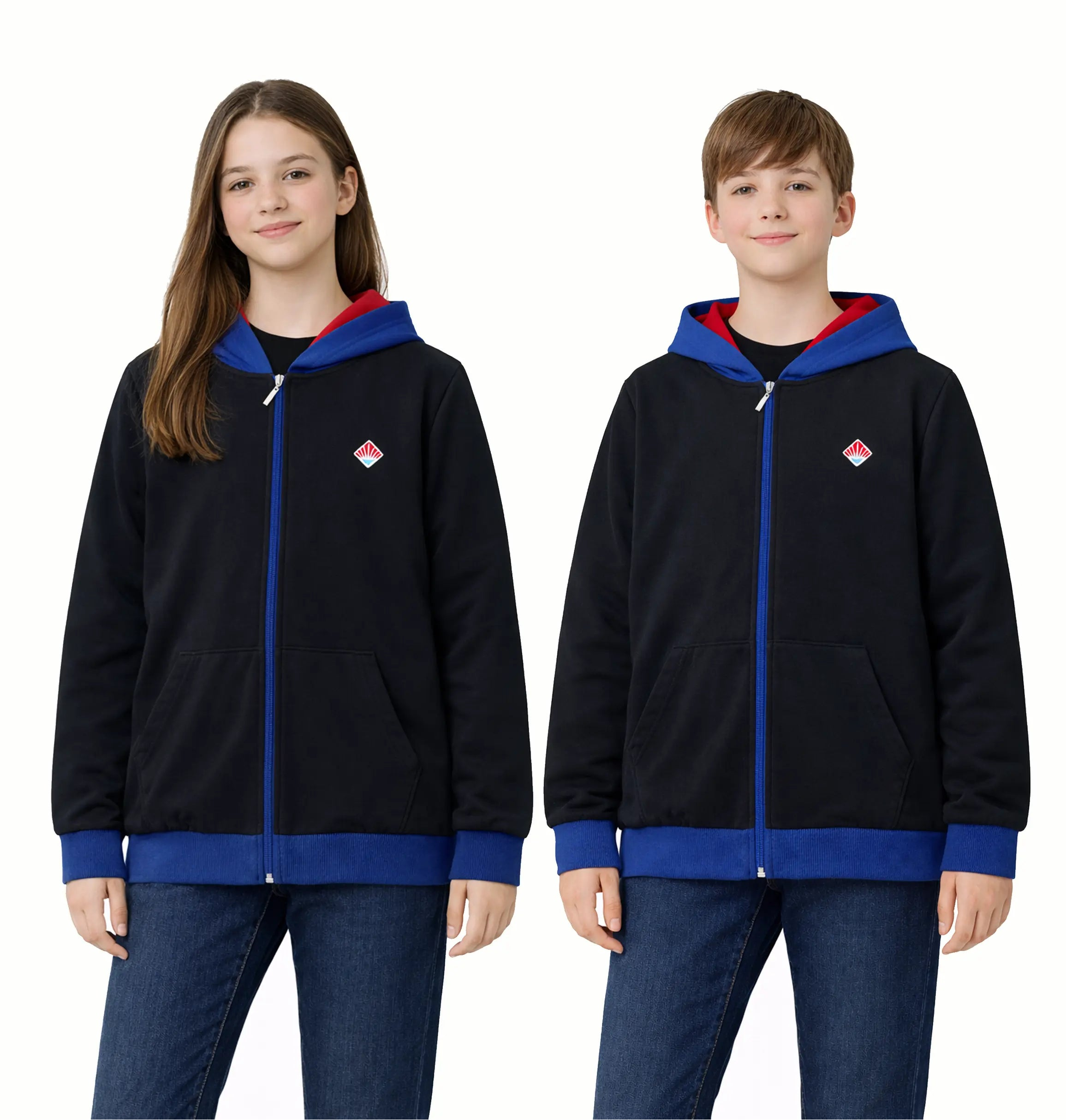 Bahçeşehir Koleji Mavi Fermuarlı Logolu Kolej Ceketi bigkeepcollection