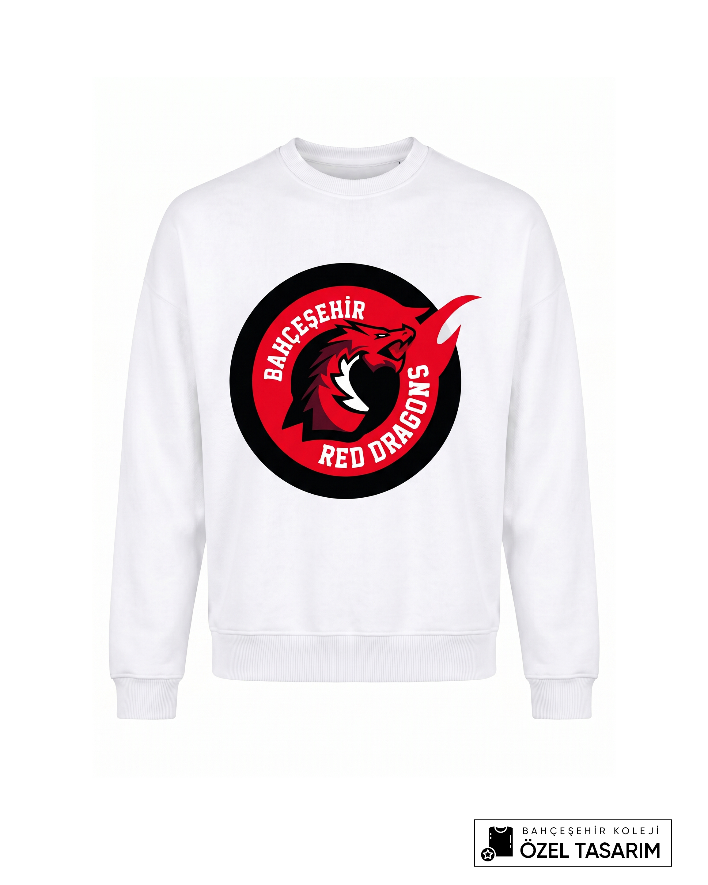 Bahçeşehir Koleji Red Dragons Logolu Özel Tasarım Sweatshirt