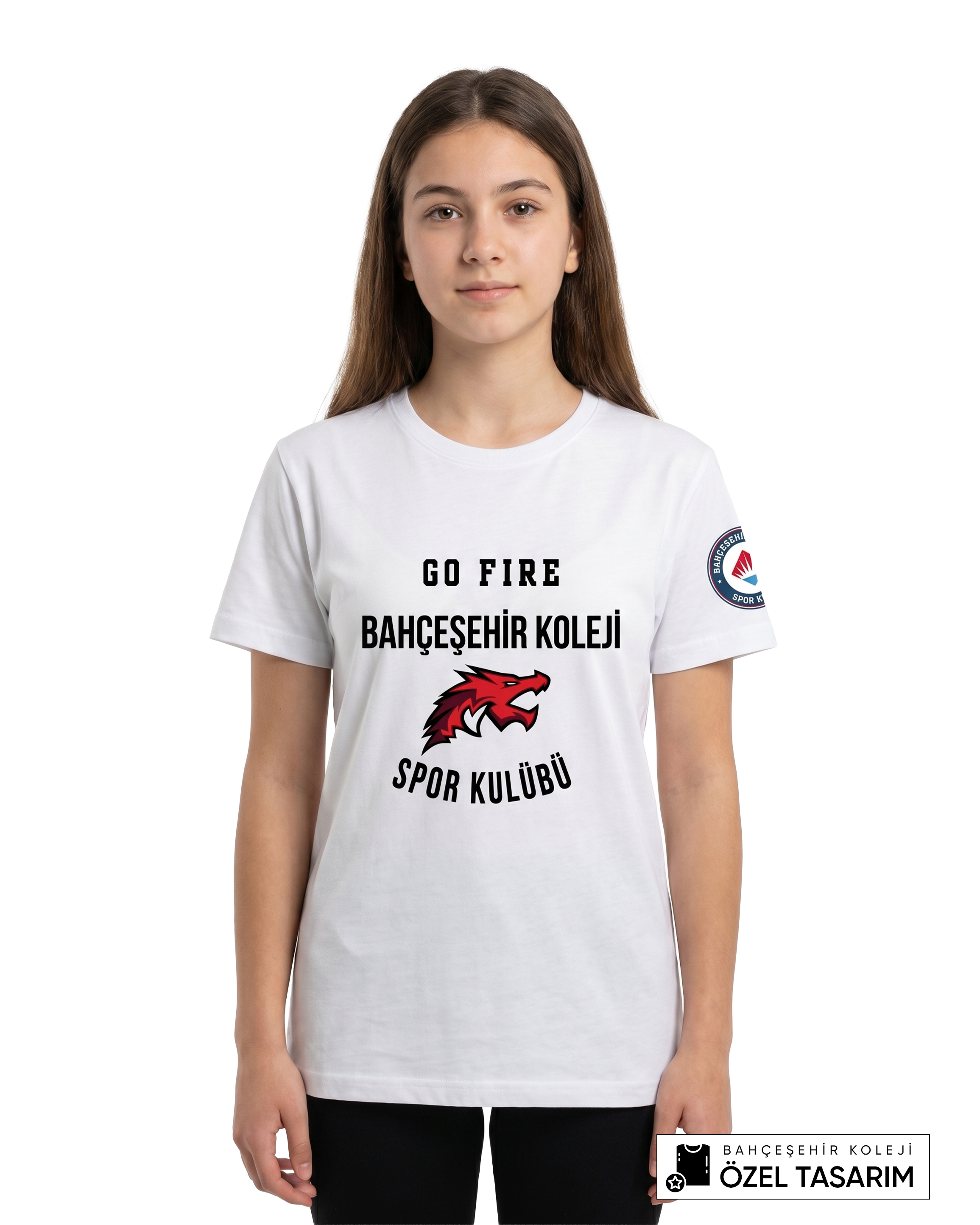 Bahçeşehir Koleji Sport Kulübü Go Fire Özel Tasarım Yazılı T-shirt