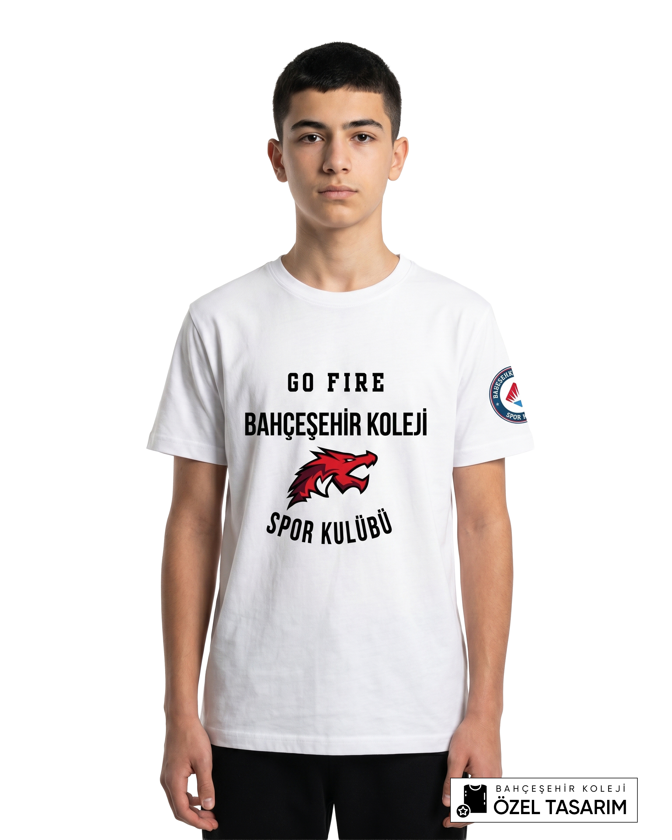 Bahçeşehir Koleji Sport Kulübü Go Fire Özel Tasarım Yazılı T-shirt