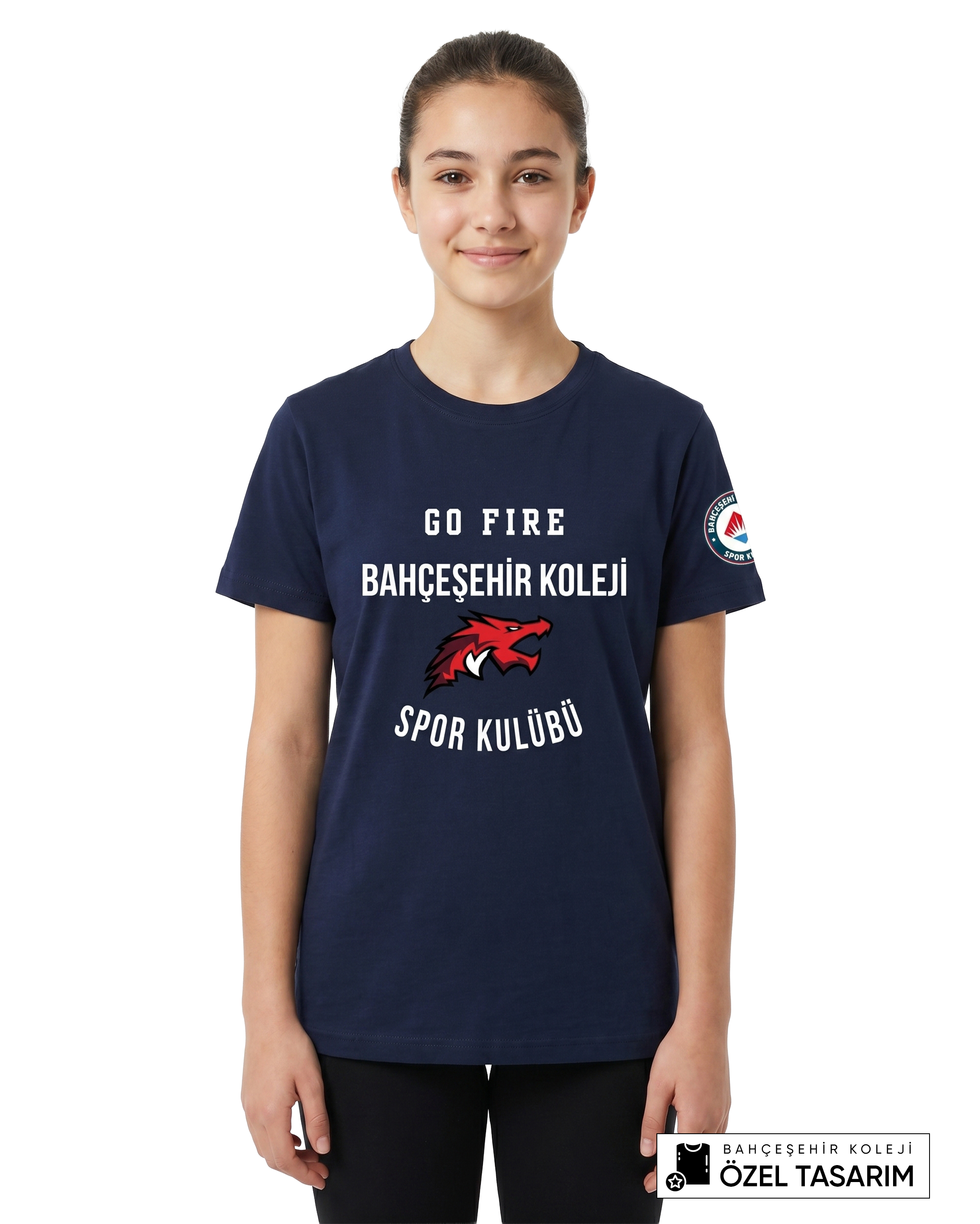 Bahçeşehir Koleji Sport Kulübü Go Fire Özel Tasarım Yazılı T-shirt