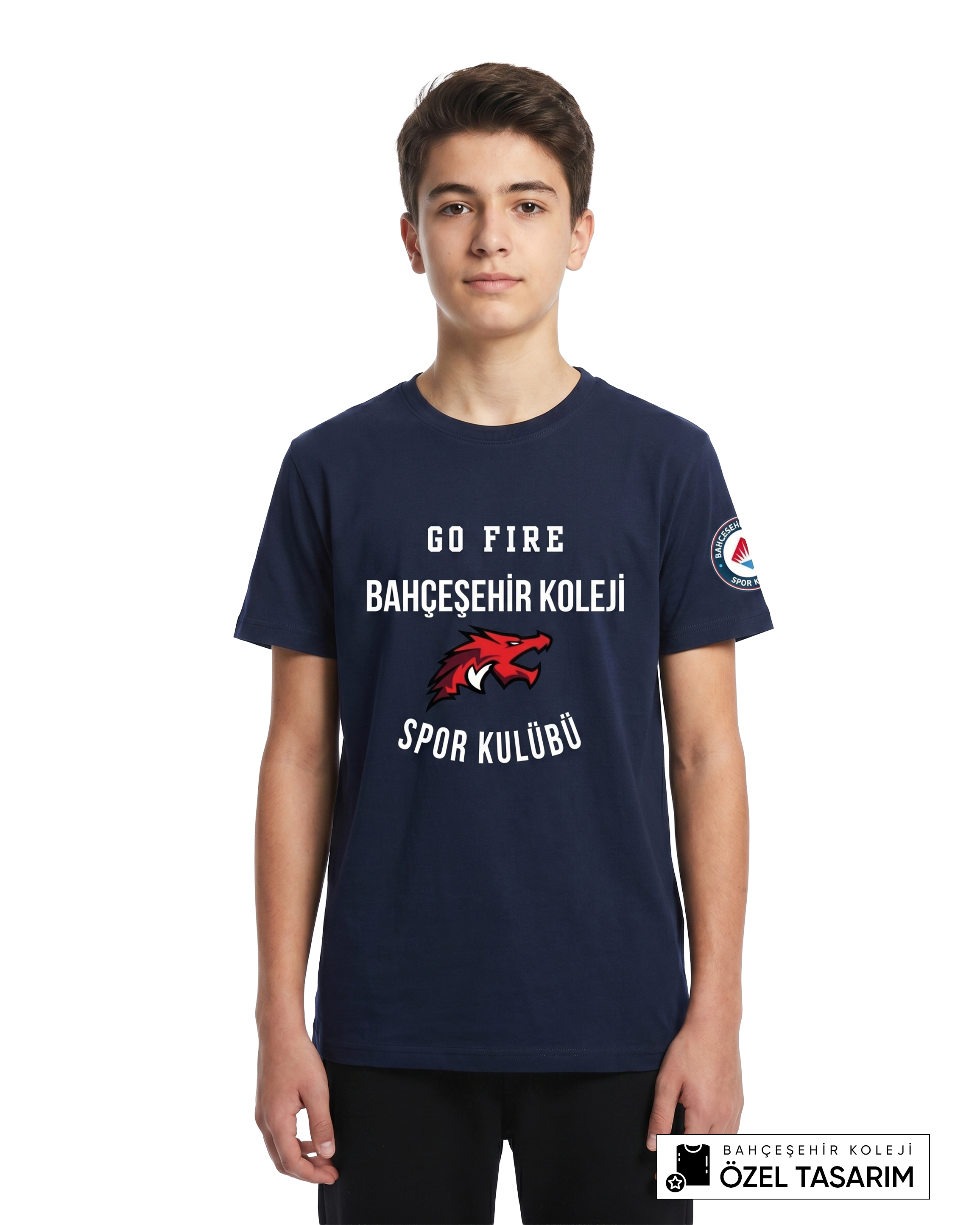 Bahçeşehir Koleji Sport Kulübü Go Fire Özel Tasarım Yazılı T-shirt