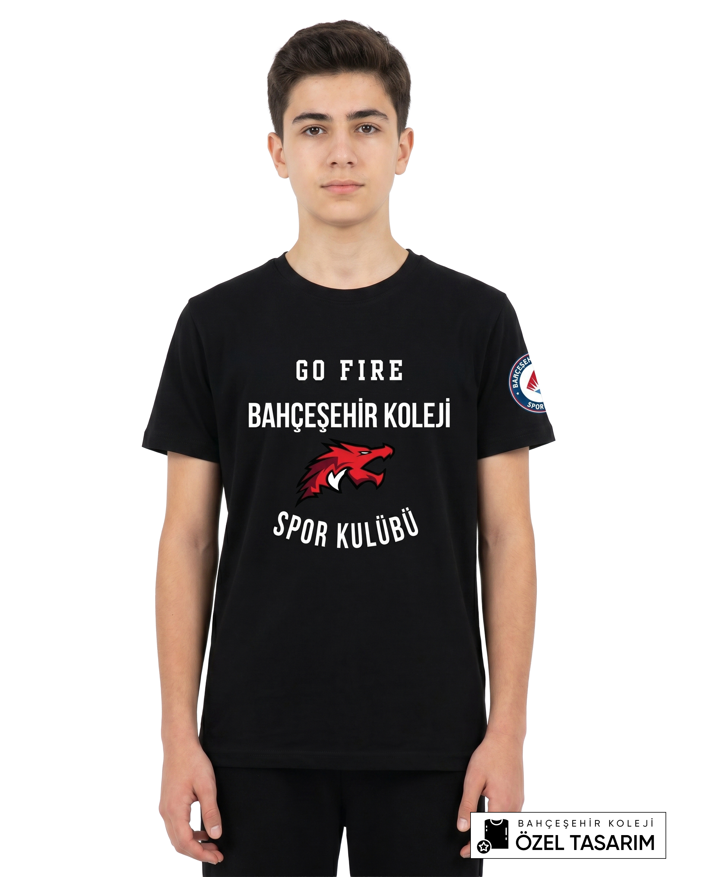 Bahçeşehir Koleji Sport Kulübü Go Fire Özel Tasarım Yazılı T-shirt
