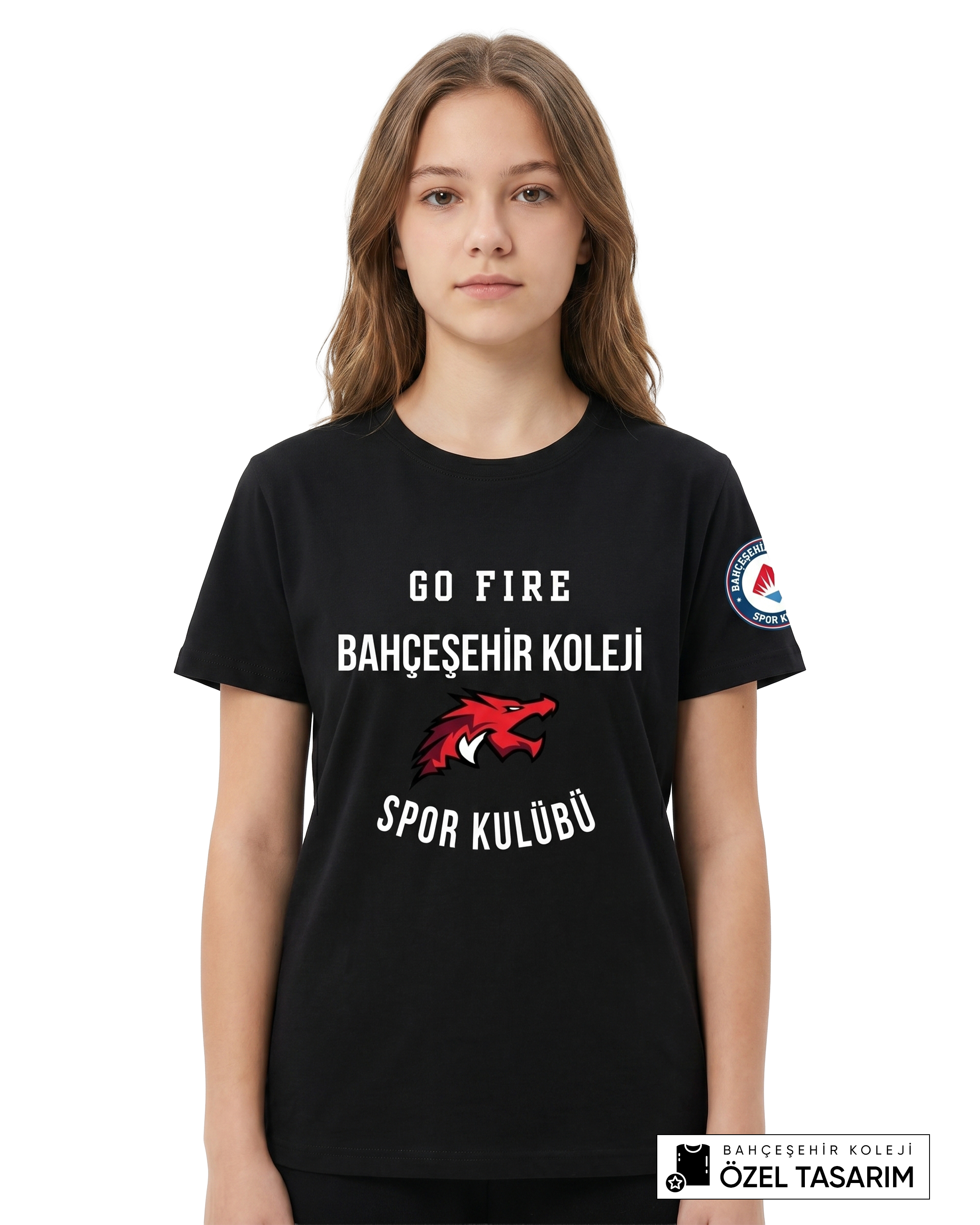 Bahçeşehir Koleji Sport Kulübü Go Fire Özel Tasarım Yazılı T-shirt