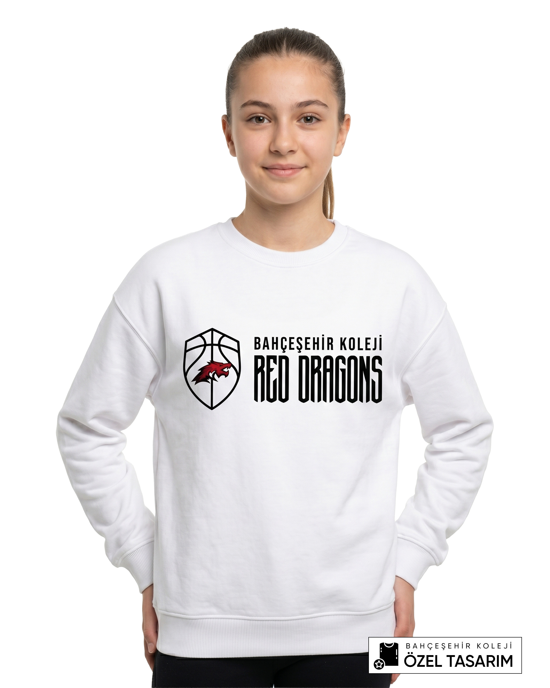 Bahçeşehir Koleji Red Dragons Basketball Temalı Özel Tasarım Sweatshirt