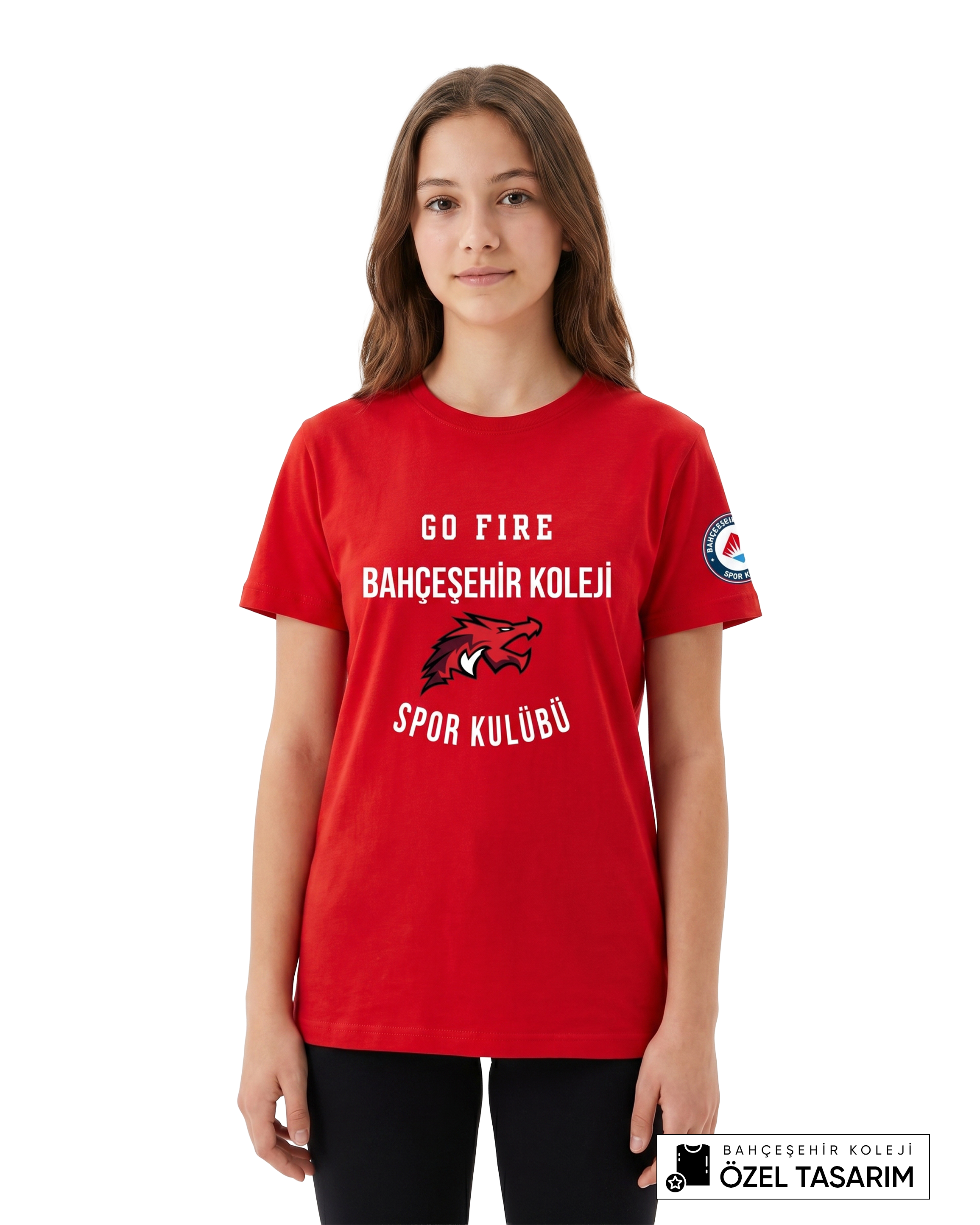 Bahçeşehir Koleji Sport Kulübü Go Fire Özel Tasarım Yazılı T-shirt