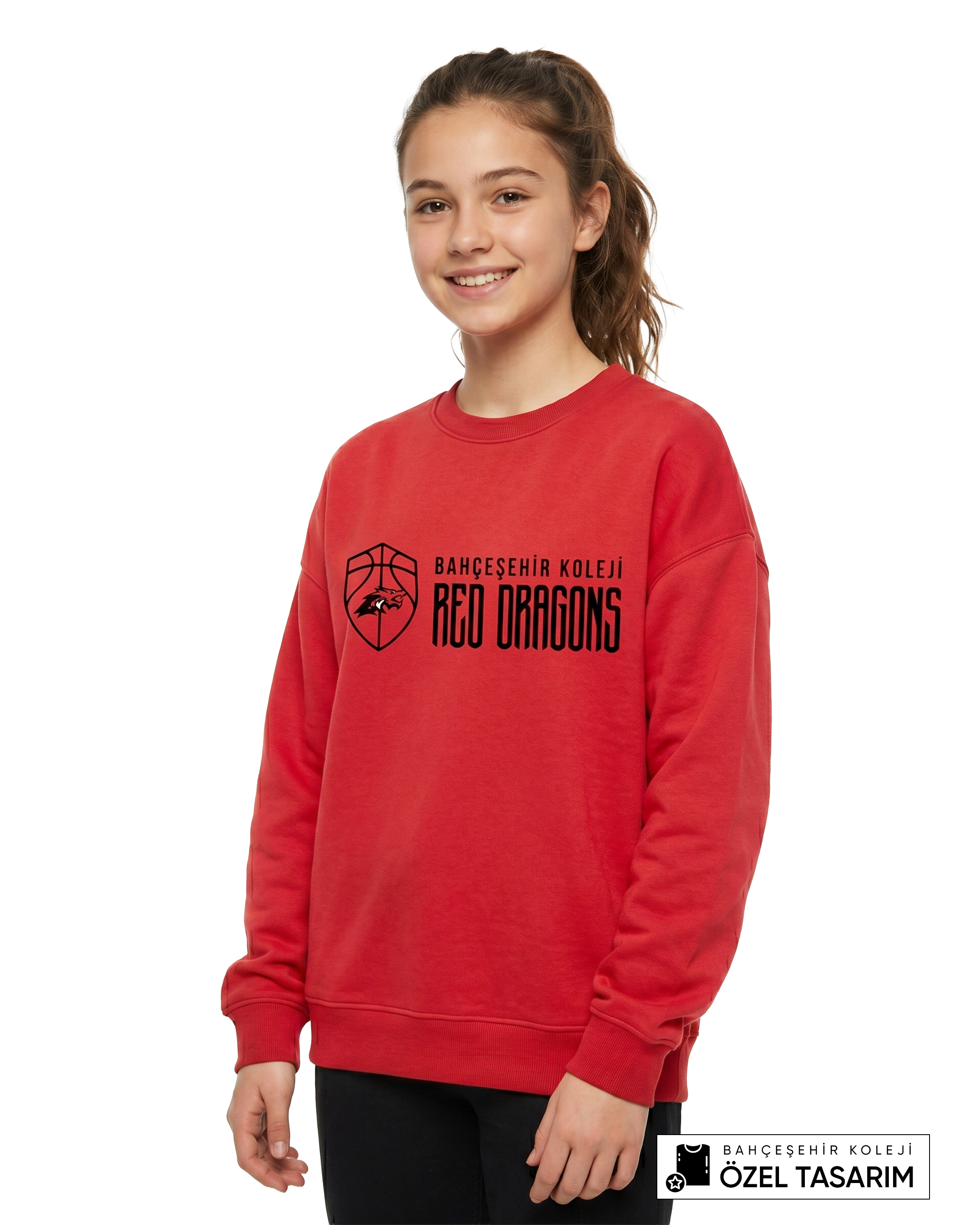 Bahçeşehir Koleji Red Dragons Basketball Temalı Özel Tasarım Sweatshirt