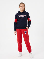 Bahçeşehir Koleji EST 94 Kapüşonlu Sweatshirt + Kırmızı Eşofman Altı