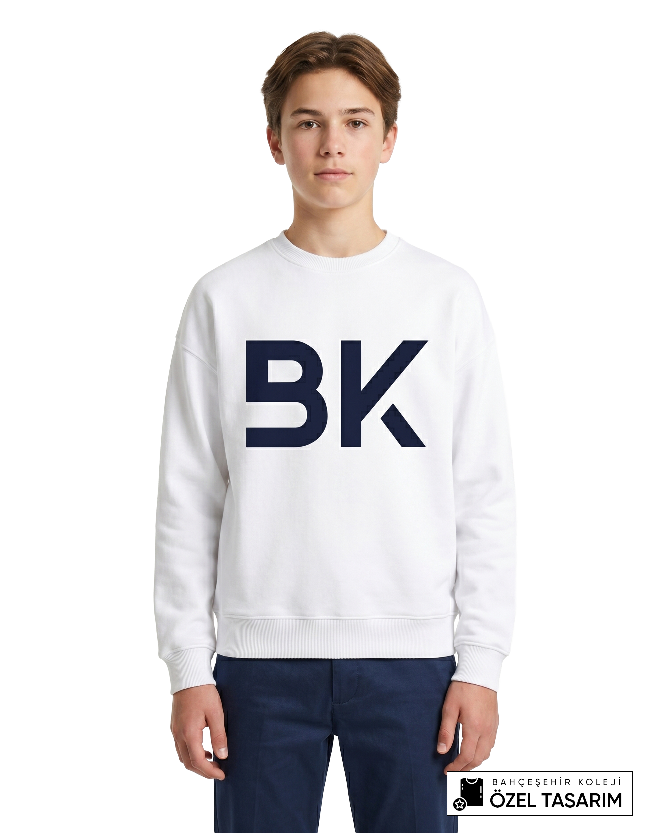Bahçeşehir Koleji BK Logolu Özel Tasarım Sweatshirt