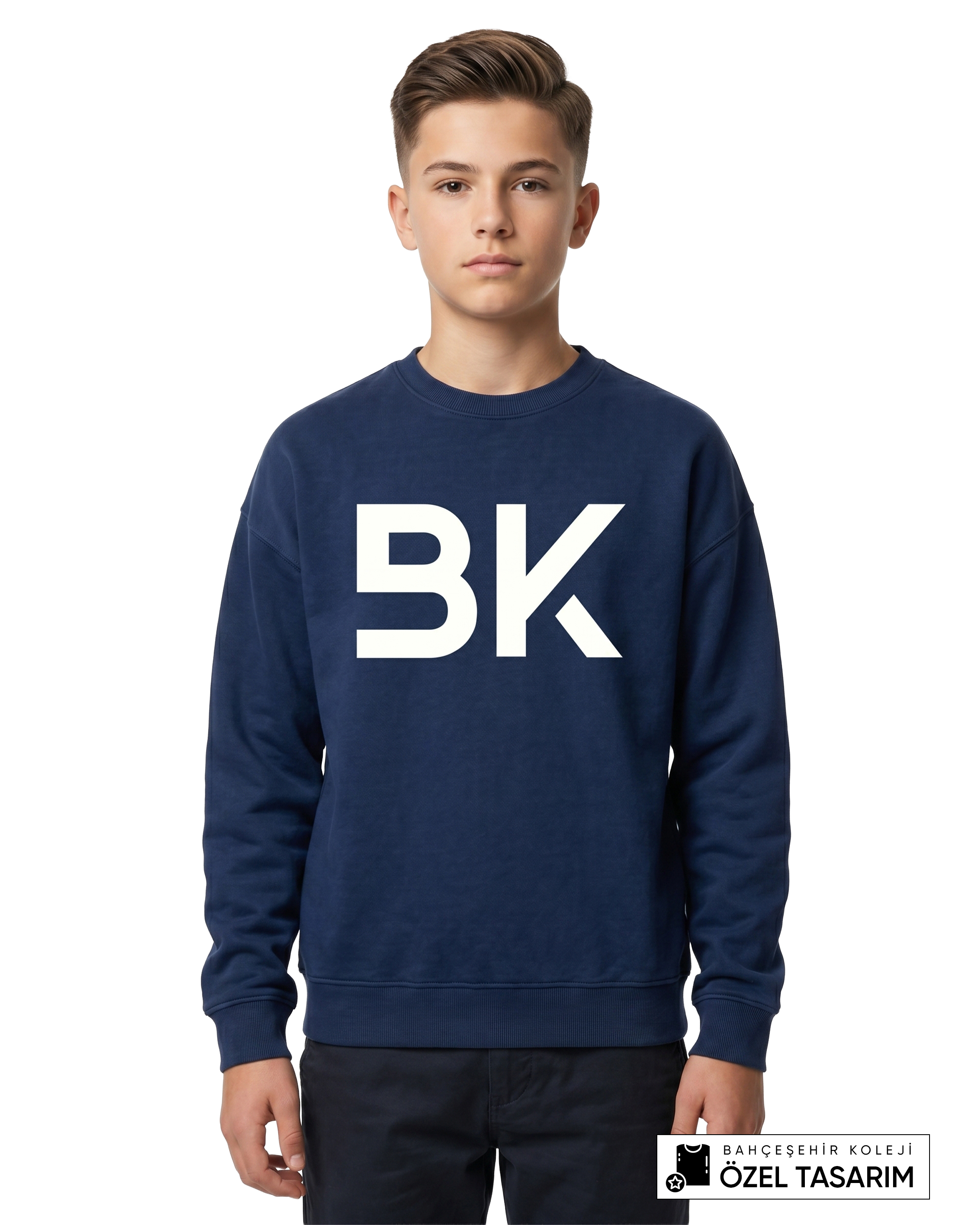 Bahçeşehir Koleji BK Logolu Özel Tasarım Sweatshirt