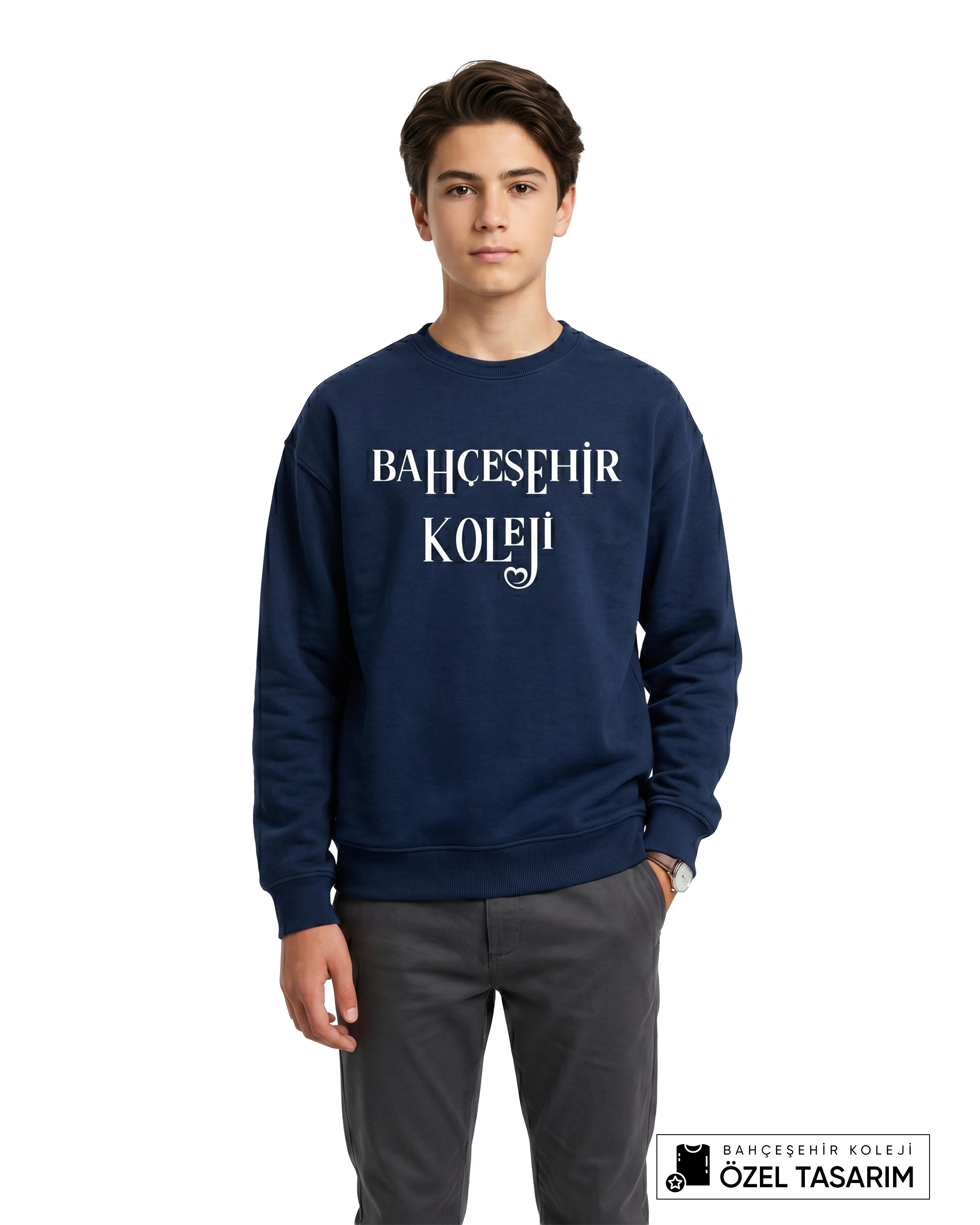 Bahçeşehir Koleji Özel Tasarım Yazılı Sweatshirt