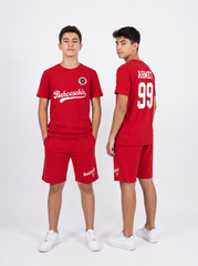 Bahçeşehir Koleji Özelleştirilebilir Kırmızı Forma T-Shirt + Kırmızı Basketball Şort Kombini
