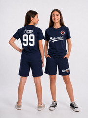 Bahçeşehir Koleji Özelleştirilebilir Koyu Lacivert Forma T-Shirt + Koyu Lacivert Basketball Şort Kombini