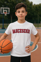 Bahçeşehir Kırmızı Logo Beyaz Tişört