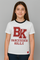 Bahçeşehir Siyah Yaka Kırmızı Beyaz Tişört