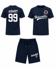Bahçeşehir Koleji Özelleştirilebilir Koyu Lacivert Forma T-Shirt + Koyu Lacivert Basketball Şort Kombini