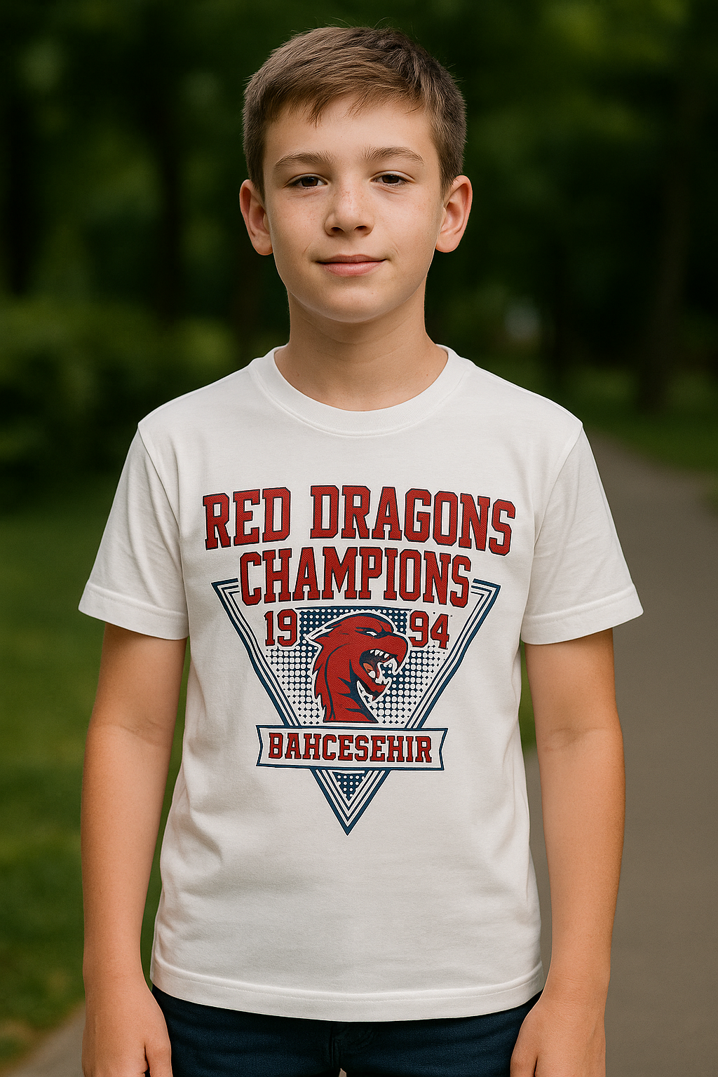 Bahçeşehir Red Dragons Beyaz Tshirt bigkeepcollection