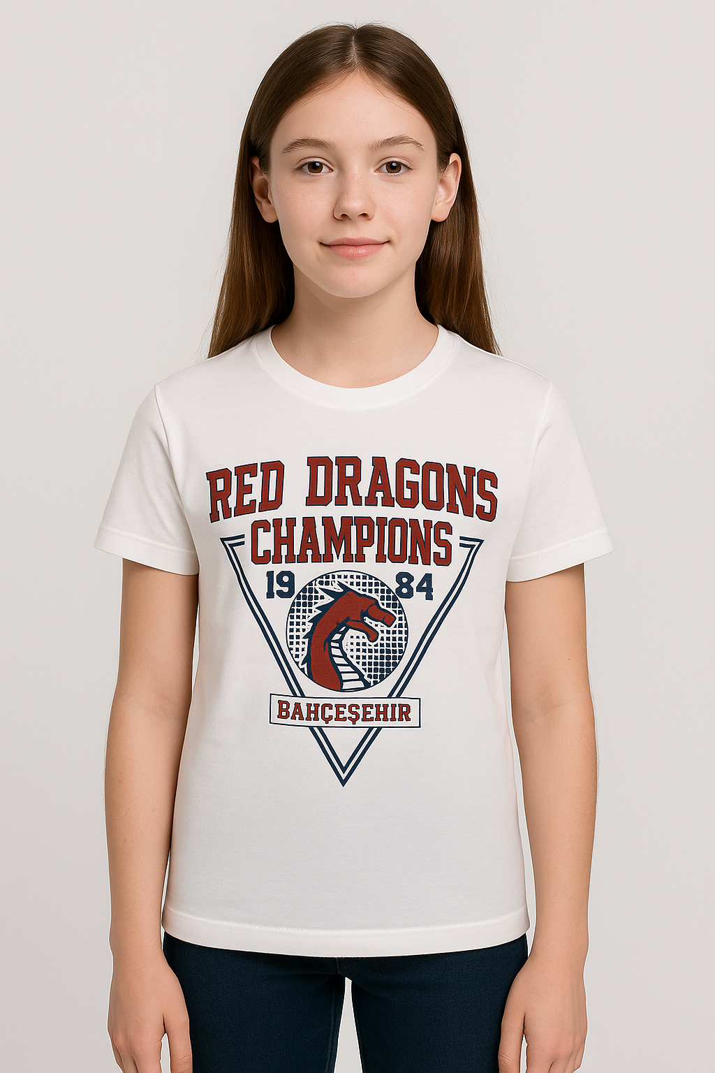 Bahçeşehir Red Dragons Beyaz Tshirt bigkeepcollection