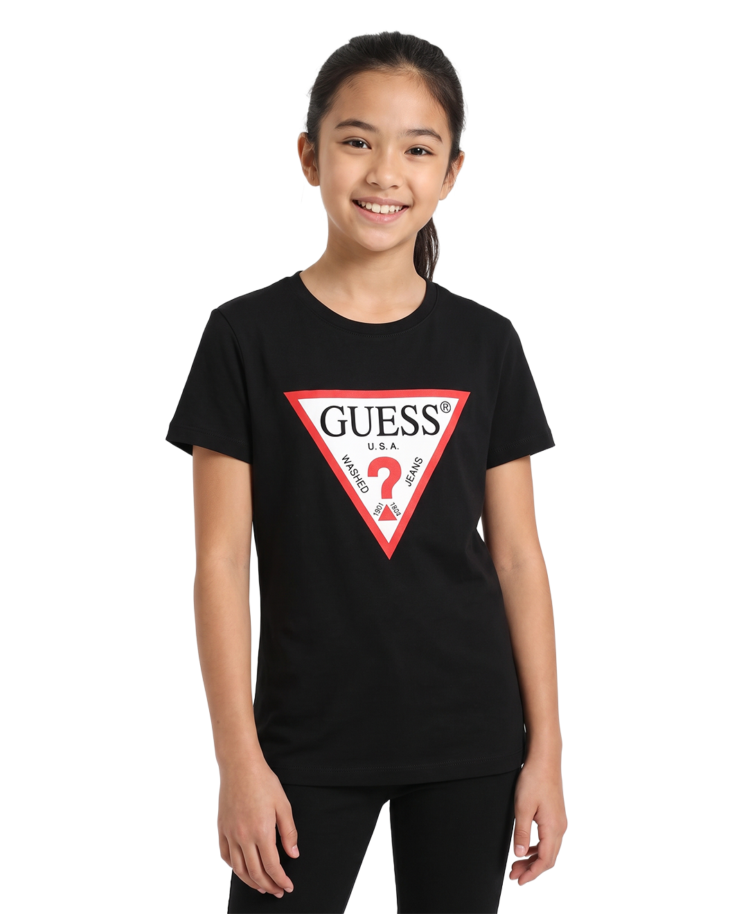 Guess Triangle Logo Siyah Tişört