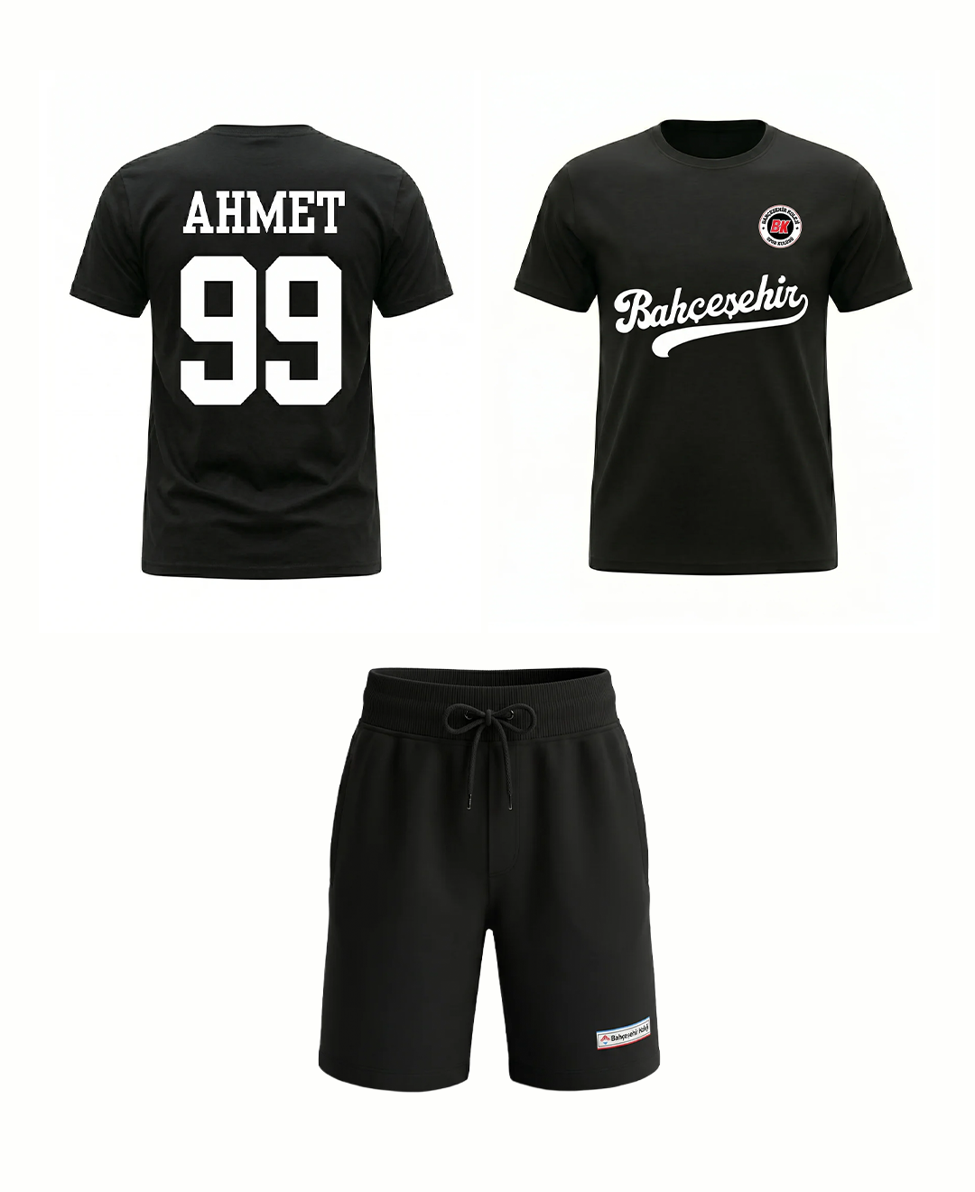 Bahçeşehir Koleji Özelleştirilebilir Basketbol Forma T-Shirt + Siyah Şort Kombini