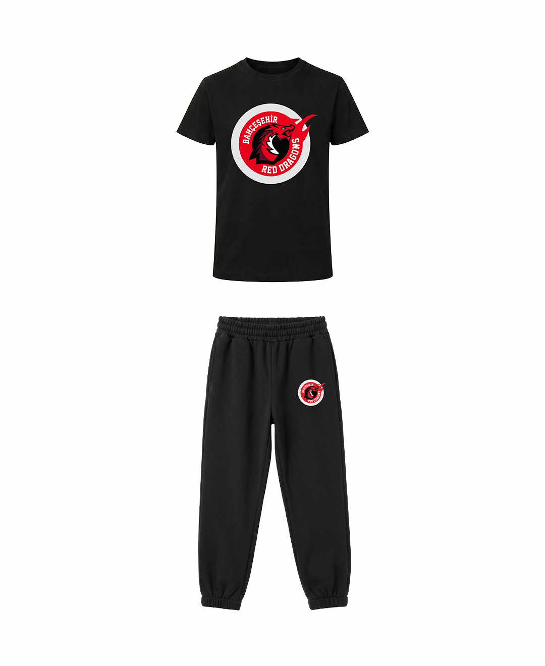 Bahçeşehir Koleji Siyah Logolu T-Shirt + Logolu Siyah Eşofman Kombin