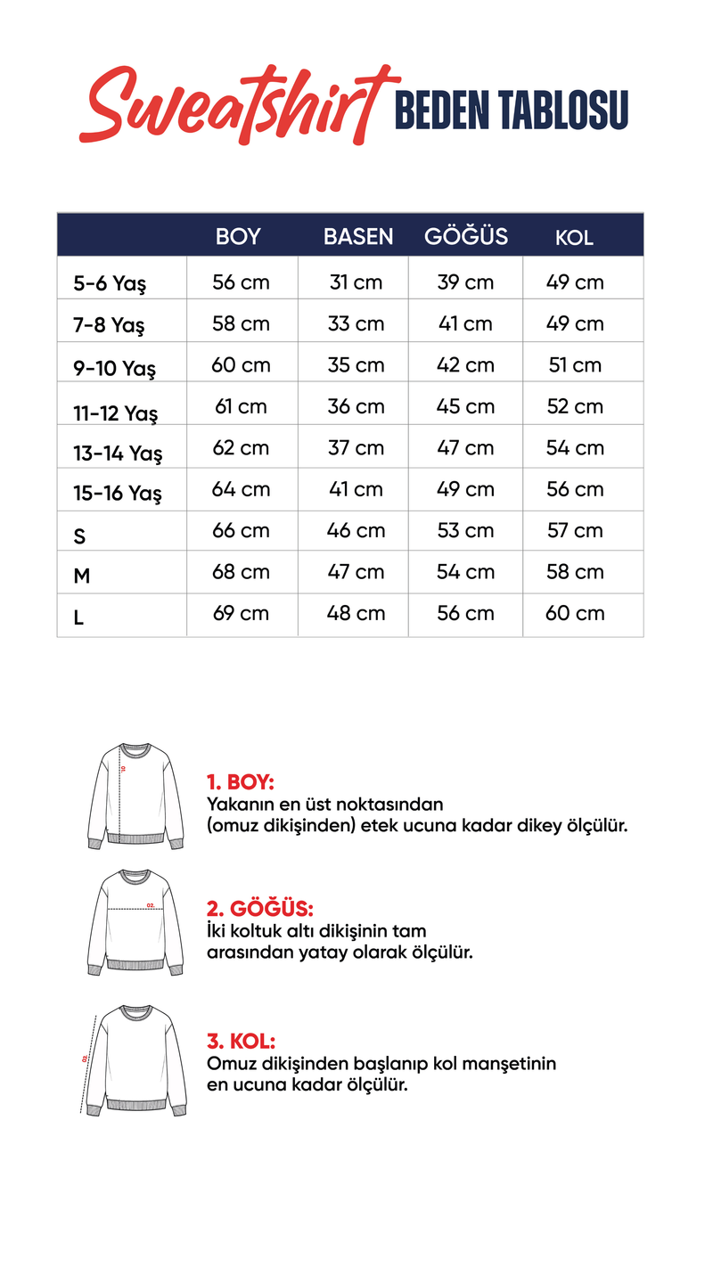 Sweatshirt beden tablosu