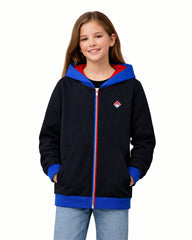 Bahçeşehir College Black, Logoed Red and Blue Zippered College Jacket